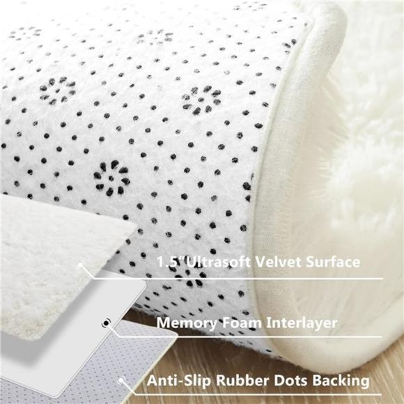 Super Soft Shaggy Rug for Bedroom, 6x9 Feet Fluffy Carpet for Living Room, Fuzzy - Picture 6 of 7